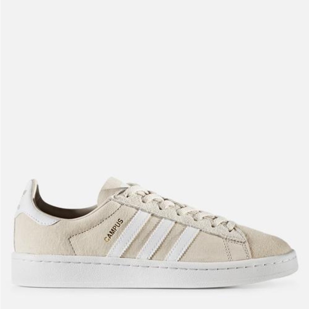 Adidas Campus Women's Beige and White Sneakers 9-9.5
